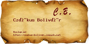Czékus Bolivár névjegykártya